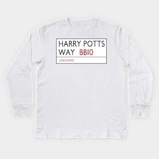 Harry Potts Way Burnley Kids Long Sleeve T-Shirt